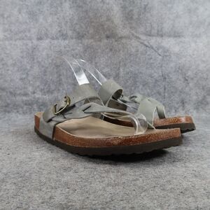 White Mountain Shoes Womens 9 Sandals Braided Leather Crawford Thong Toe Comfort